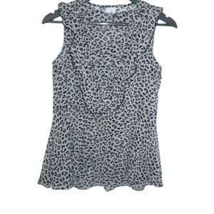 Cabi XS Taupe Leopard Frill Tank & Top Set